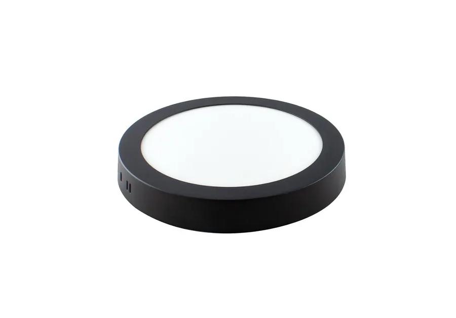 Lampara Led Sobreponer Color Negro Rodondo 18w Luz Blanca