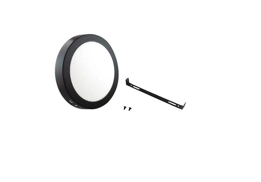 Lampara Led Sobreponer Color Negro Rodondo 18w Luz Blanca