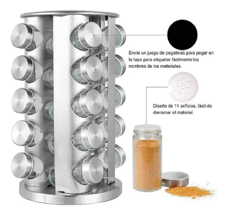 Especiero Moderno 20 Especies Para Cocina 
