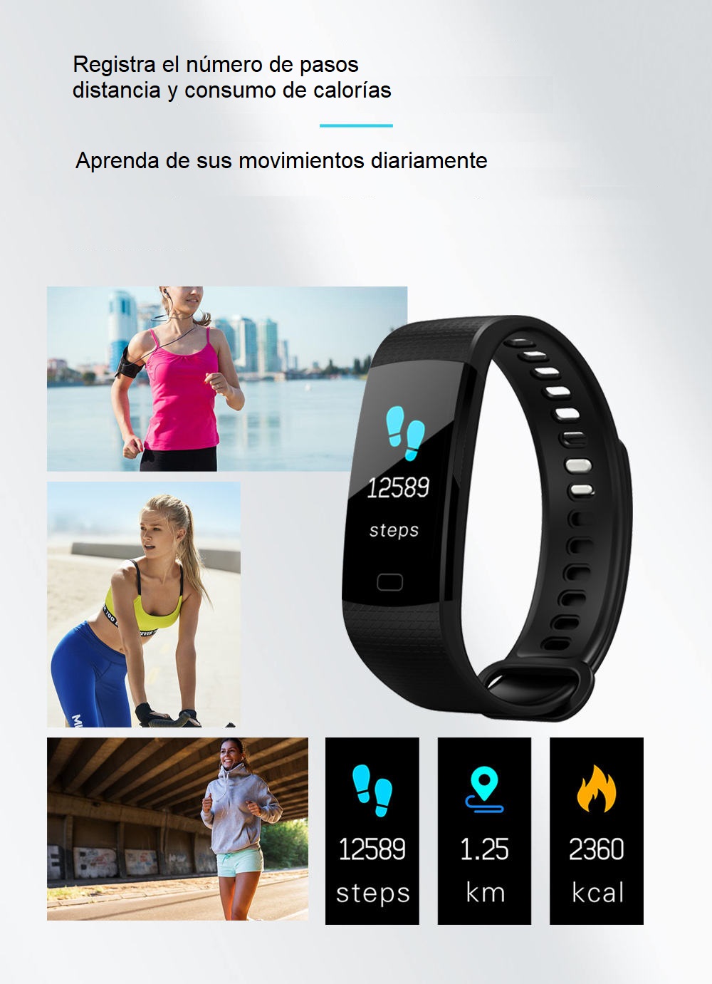 Smart Watch Band Y5 Bluetooth Fitness Contra Agua Oximetro