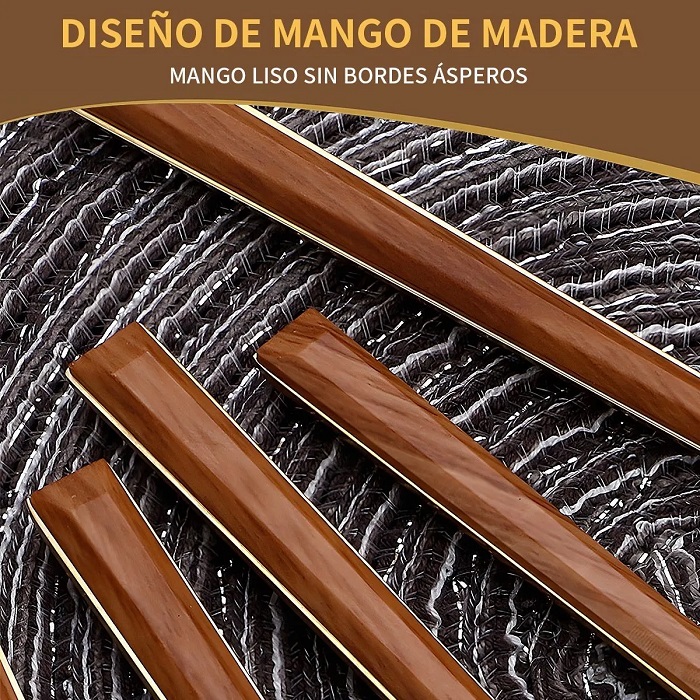 Juego Cubiertos Acero Inoxidable 25 Pzs Dorados