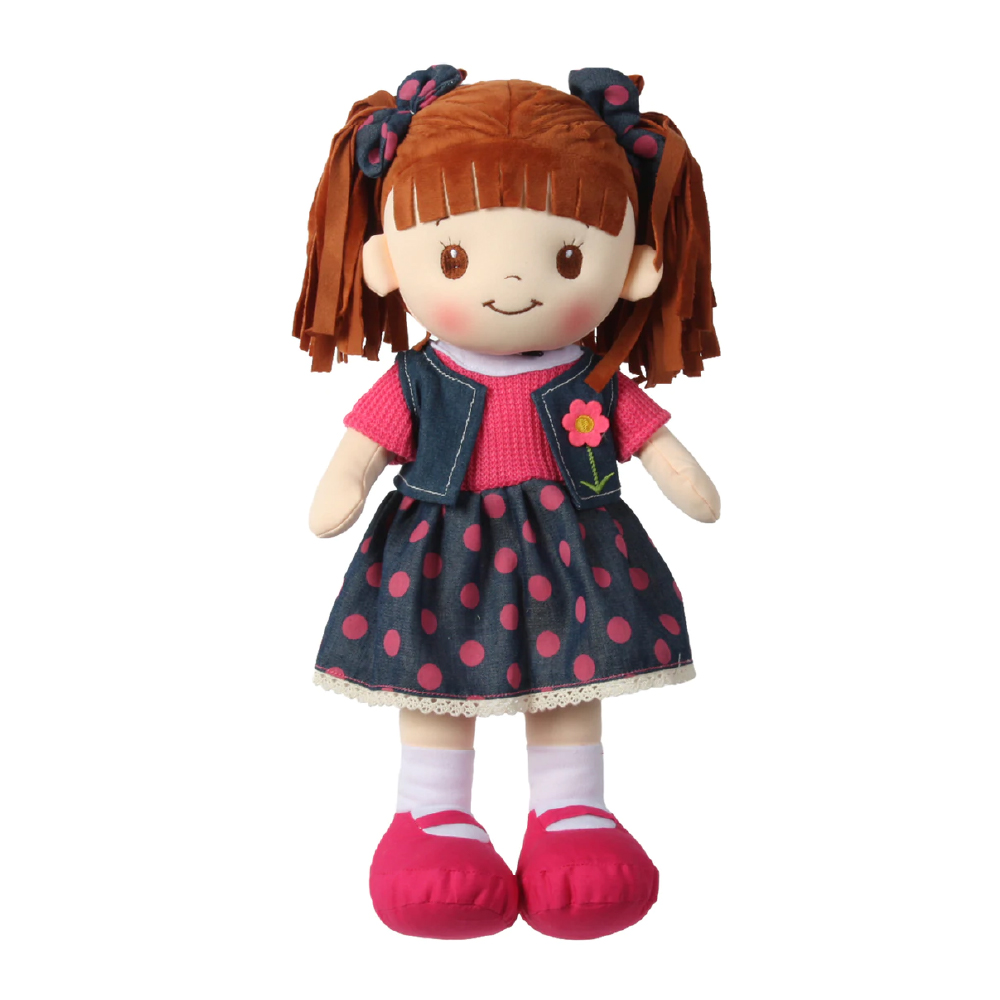 Muñeca De Trapo Ann Vestido De Lunares 40 Cm