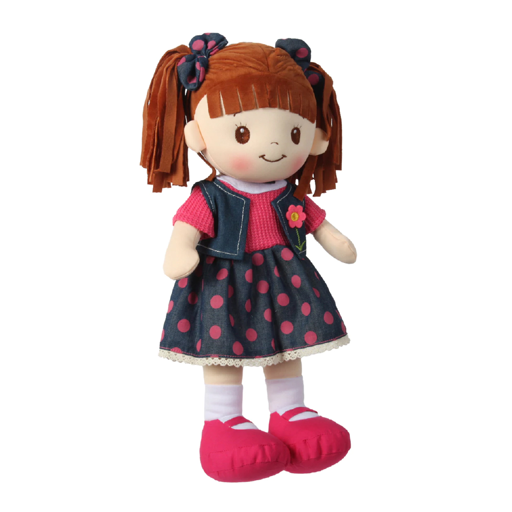 Muñeca De Trapo Ann Vestido De Lunares 40 Cm