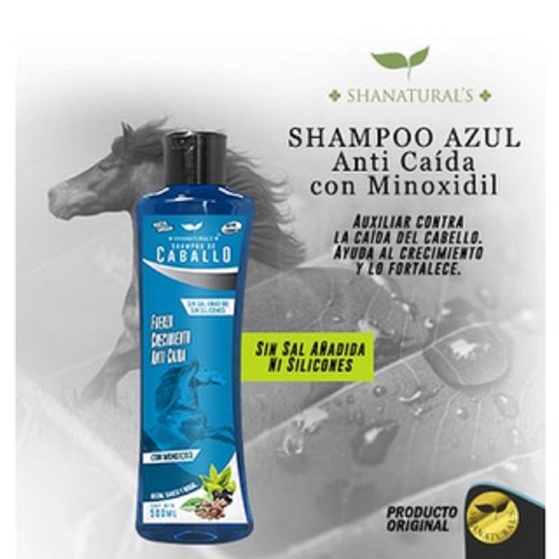 Shampoo Caballo Minoxidil Neem Nogal Anticaida 