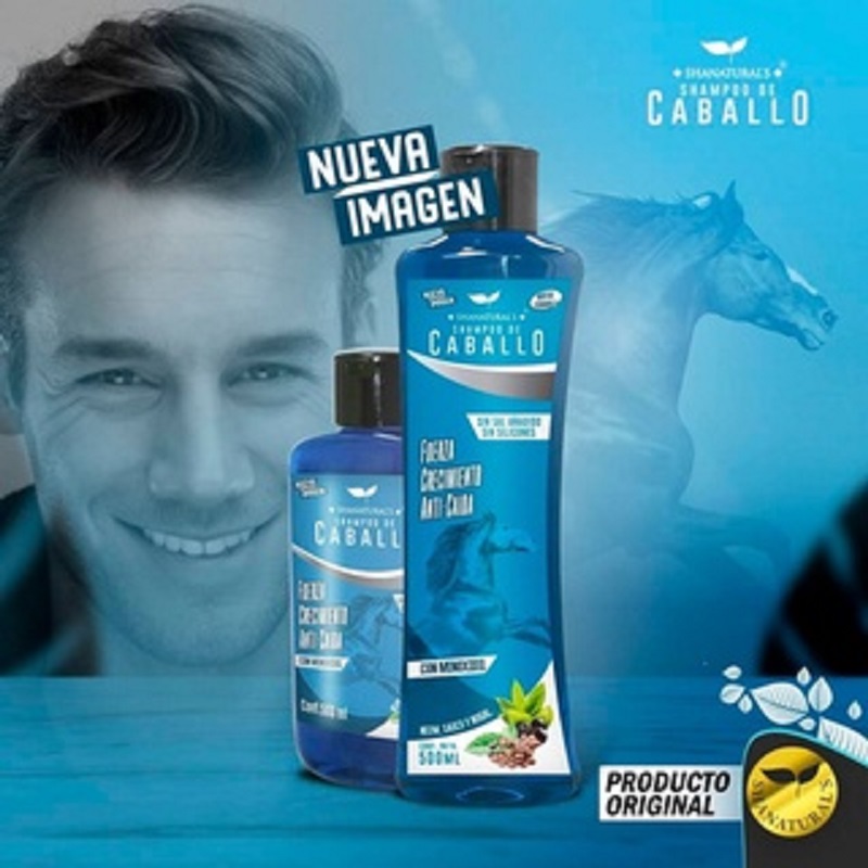 Shampoo Caballo Minoxidil Neem Nogal Anticaida 