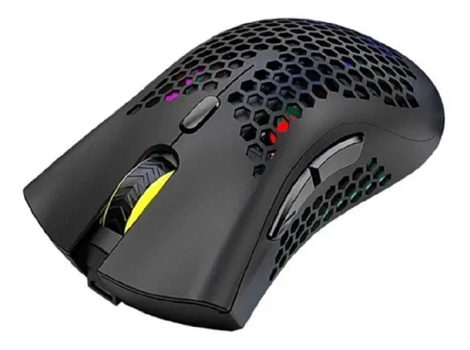 Mouse de juego inalámbrico recargable Negro