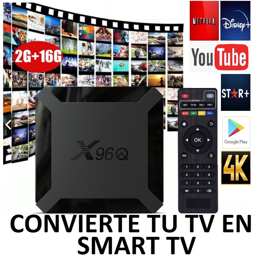 TV Box Smart 4K Android 10, 2GB 16 GB Teclado, mini x96Q, Convertidor a SMART TV incluye TECLADO