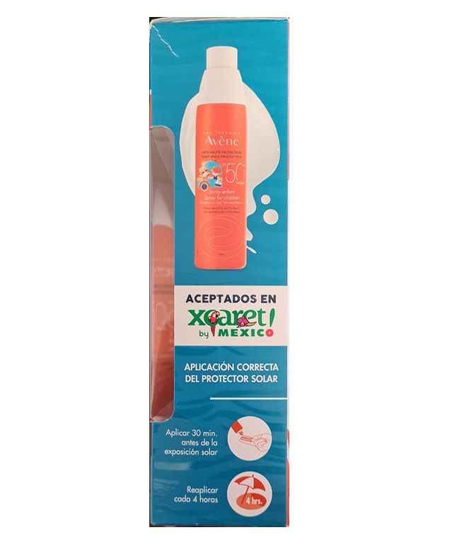 Bloqueador solar avene spray FPS50+ para niños kit