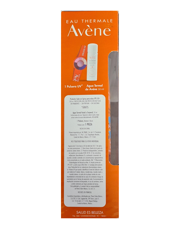 Bloqueador solar avene spray FPS50+ para niños kit