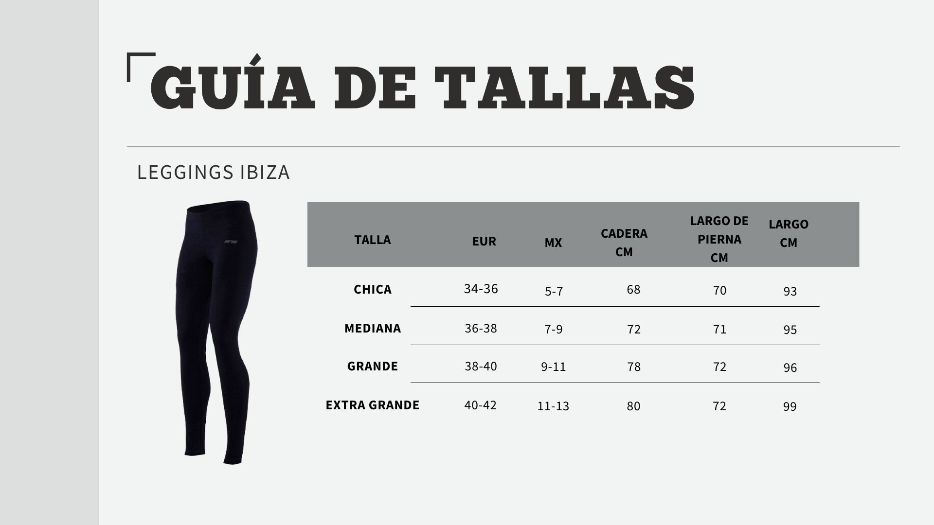 Leggings Deportivo modelo Ibiza color Negro para Mujer