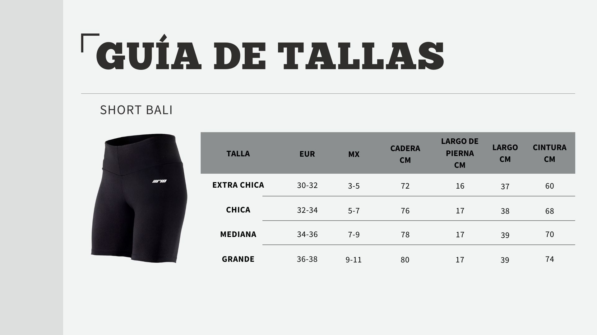 Shorts Deportivo modelo Bali color Negro para Mujer