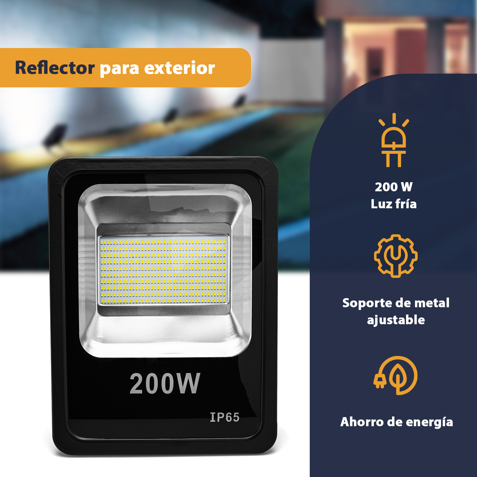 3 Pack Reflector Led Exterior 200W Luz Fría Sula