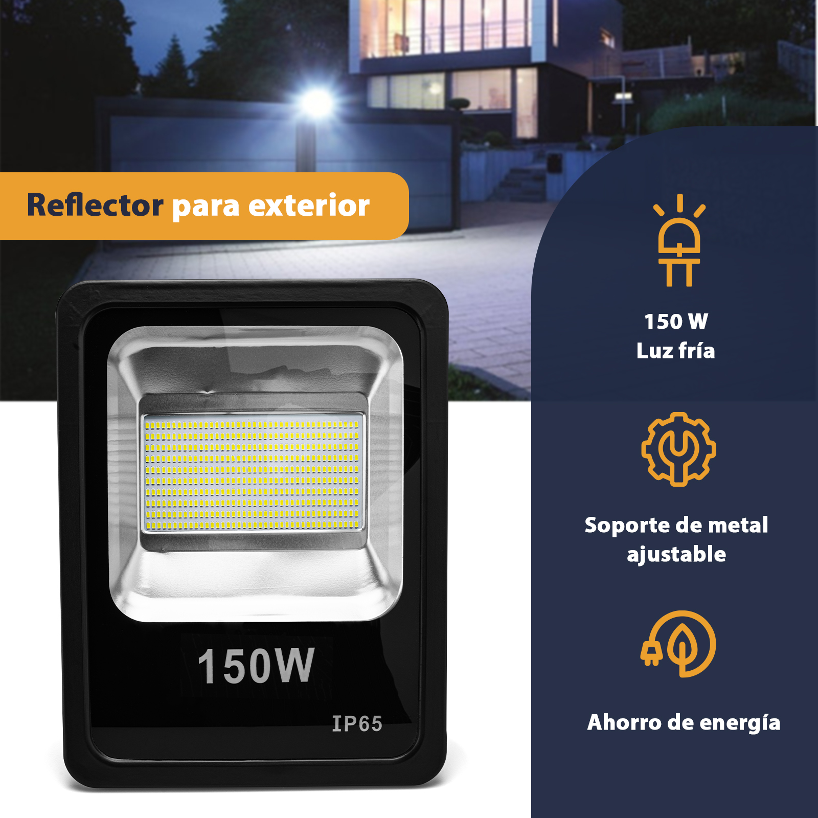 3 Pack Reflector Led Exterior 150W Luz Fría Sula