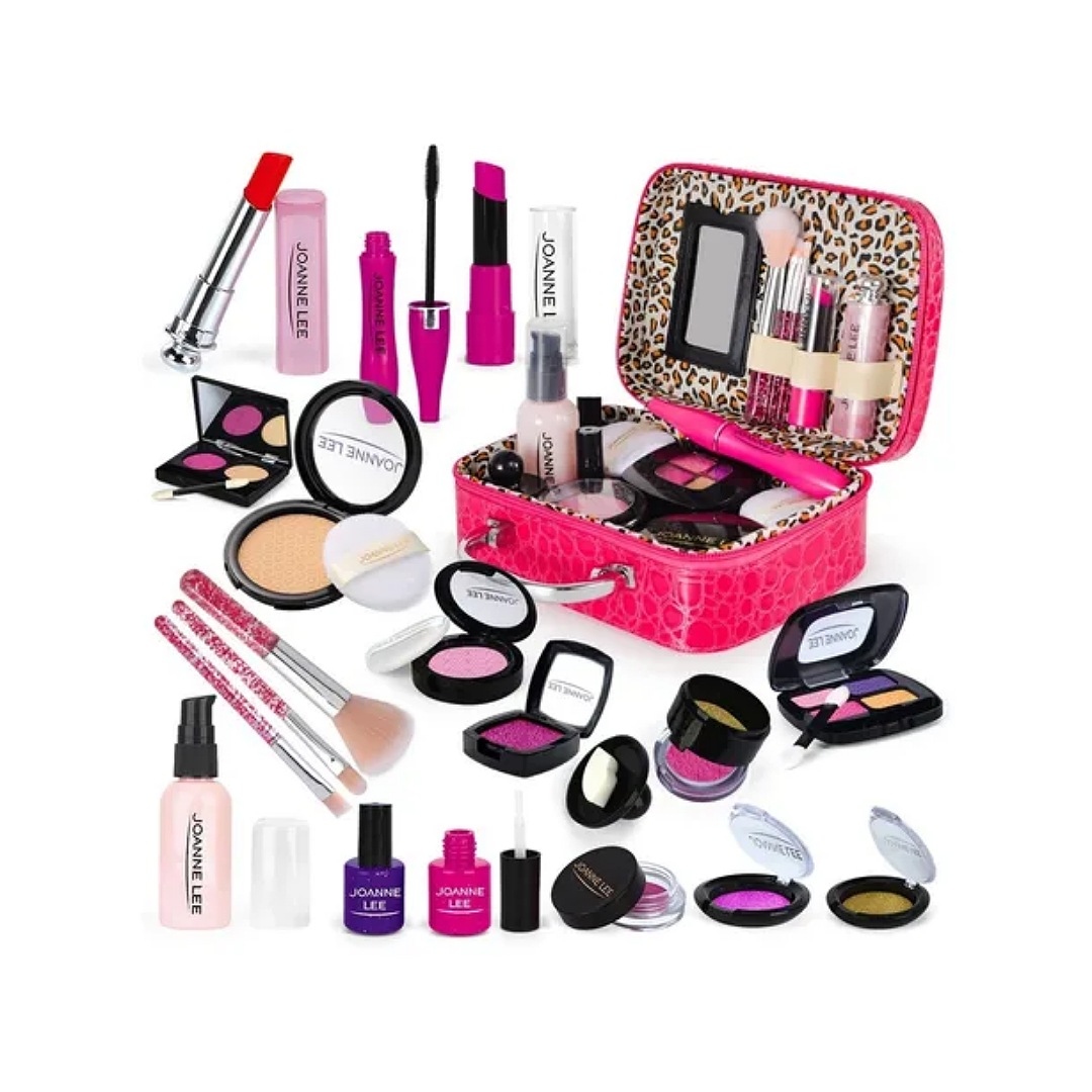 Kit de maquillaje para niñas pequeñas, 49 piezas, kit de maquillaje  lavable, kit de maquillaje para niñas reales con estuche de cosméticos,  regalos de