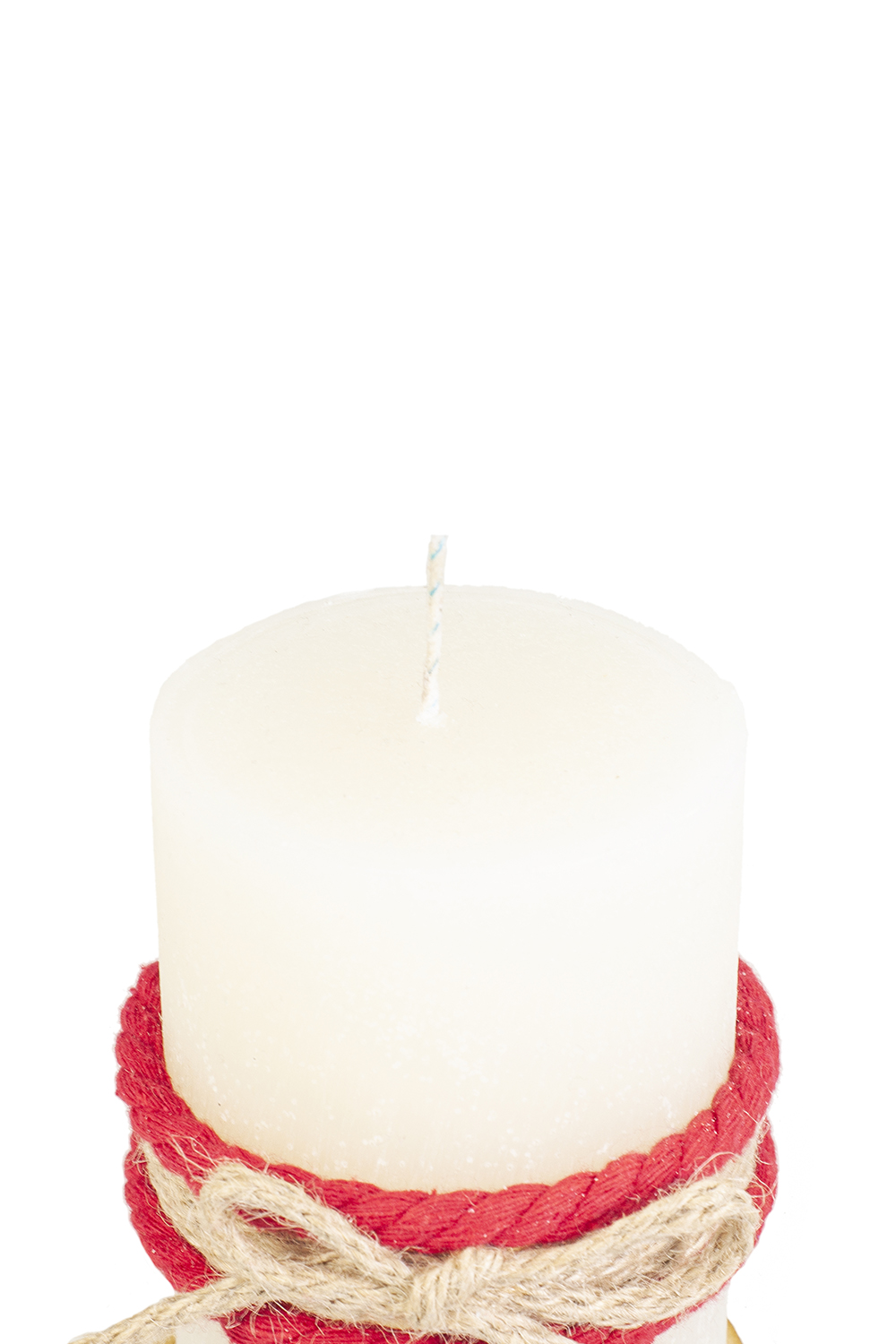 Vela chica ANGELOZANO decorativa olor vainilla Yute Rojo