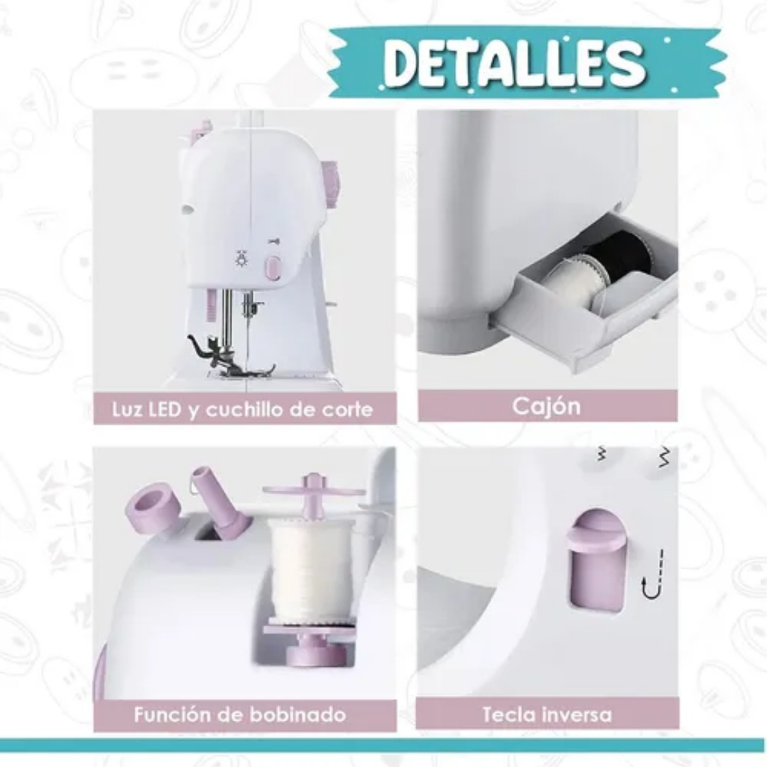 Máquina De Coser Multifunción Portátil Y Eléctrica + Kit