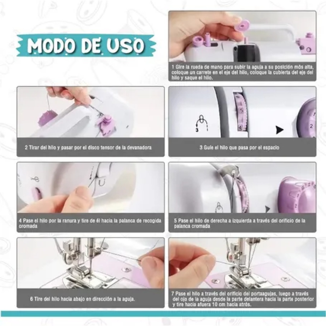 Máquina De Coser Multifunción Portátil Y Eléctrica + Kit