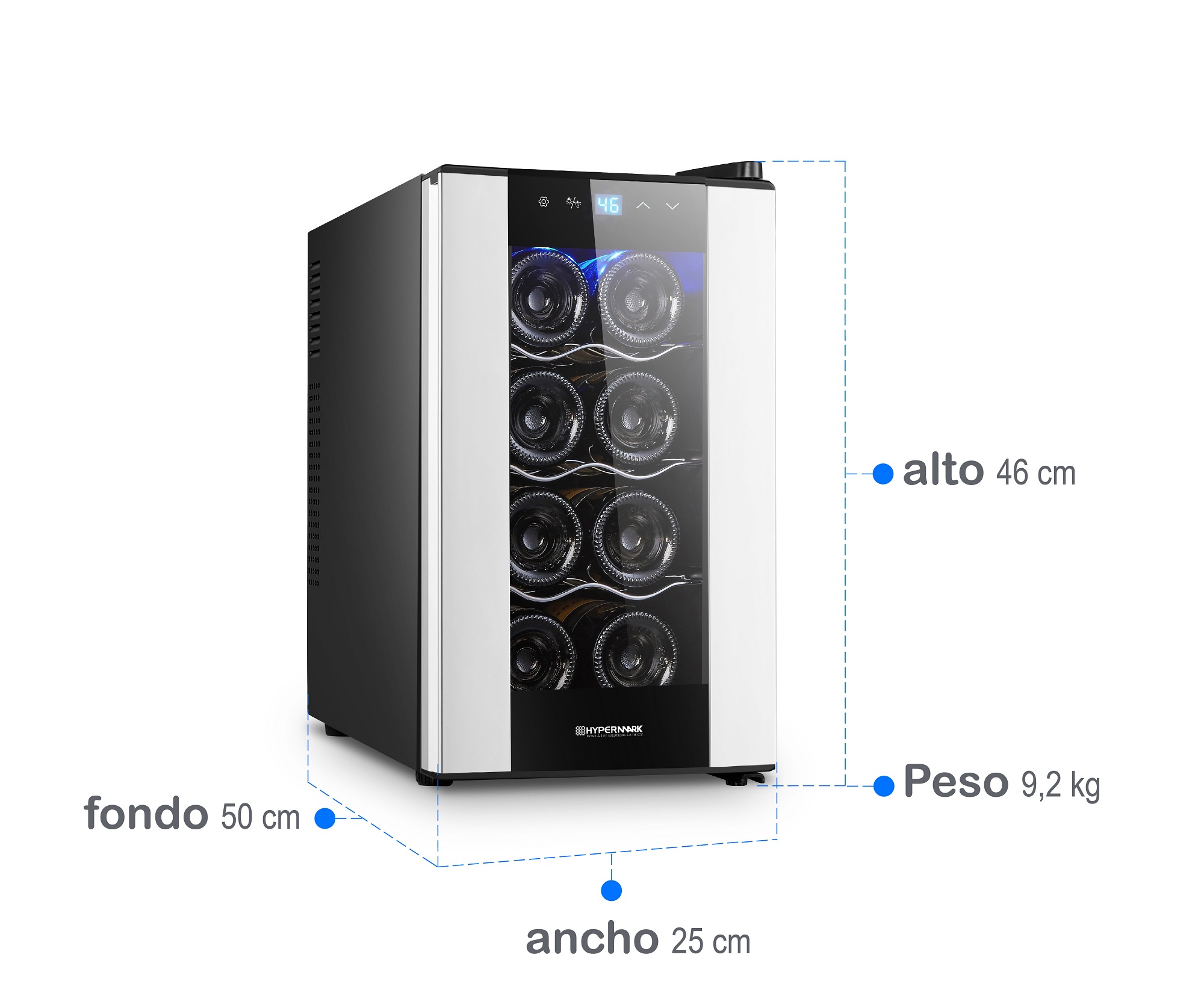 Cava Enfriador de Vinos con capacidad para 8 Botellas, modelo Fresh Wine