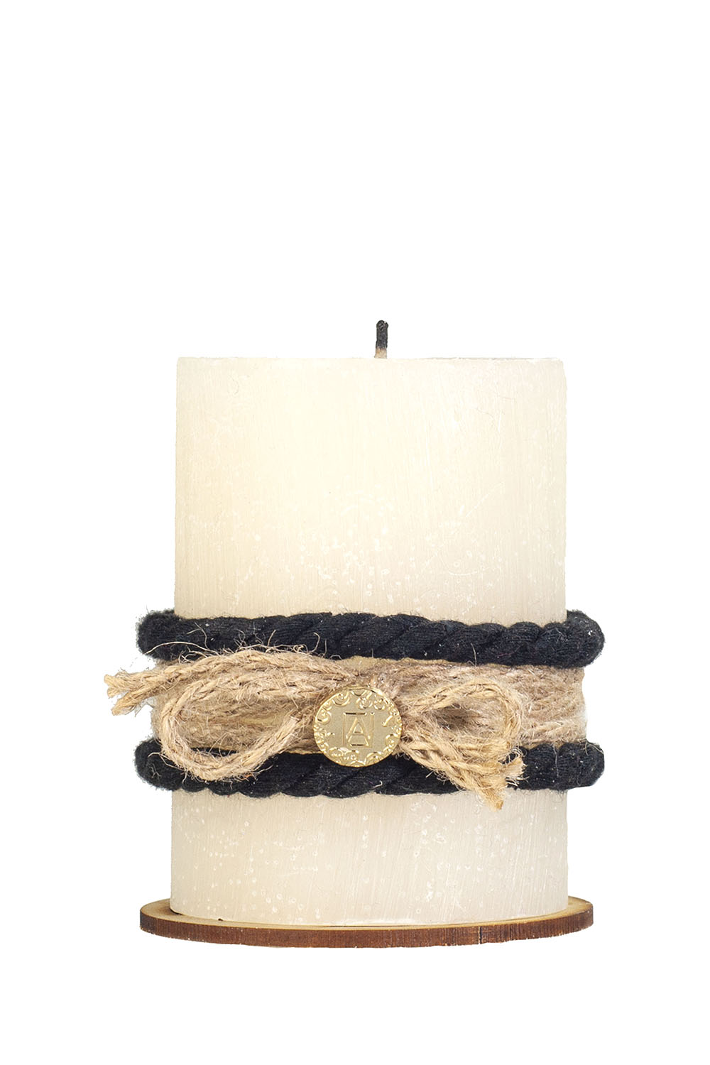 Juego de Velas ANGELOZANO chica y grande  decorativas arómaticas Yute Negro