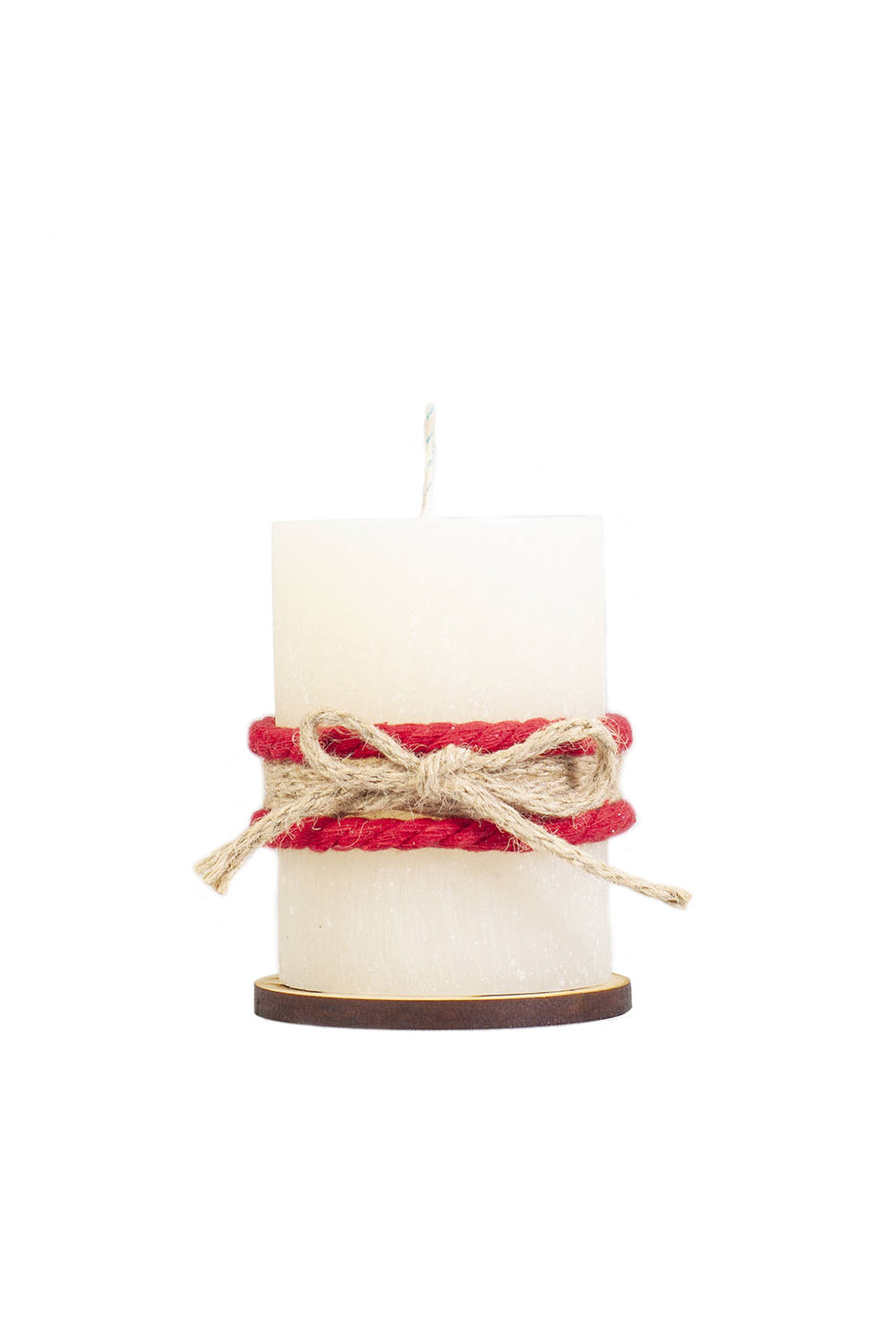 Juego de Velas ANGELOZANO chica y grande  decorativas arómaticas Yute Rojo