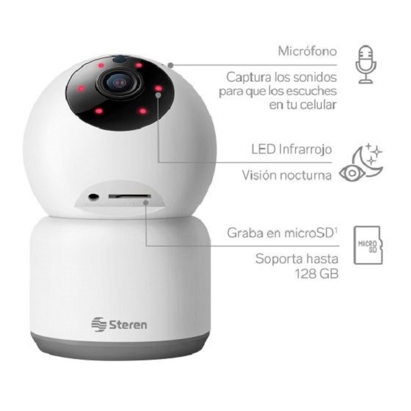 Cámara de Seguridad WiFi STEREN CCTV-218 más memoria 64GB