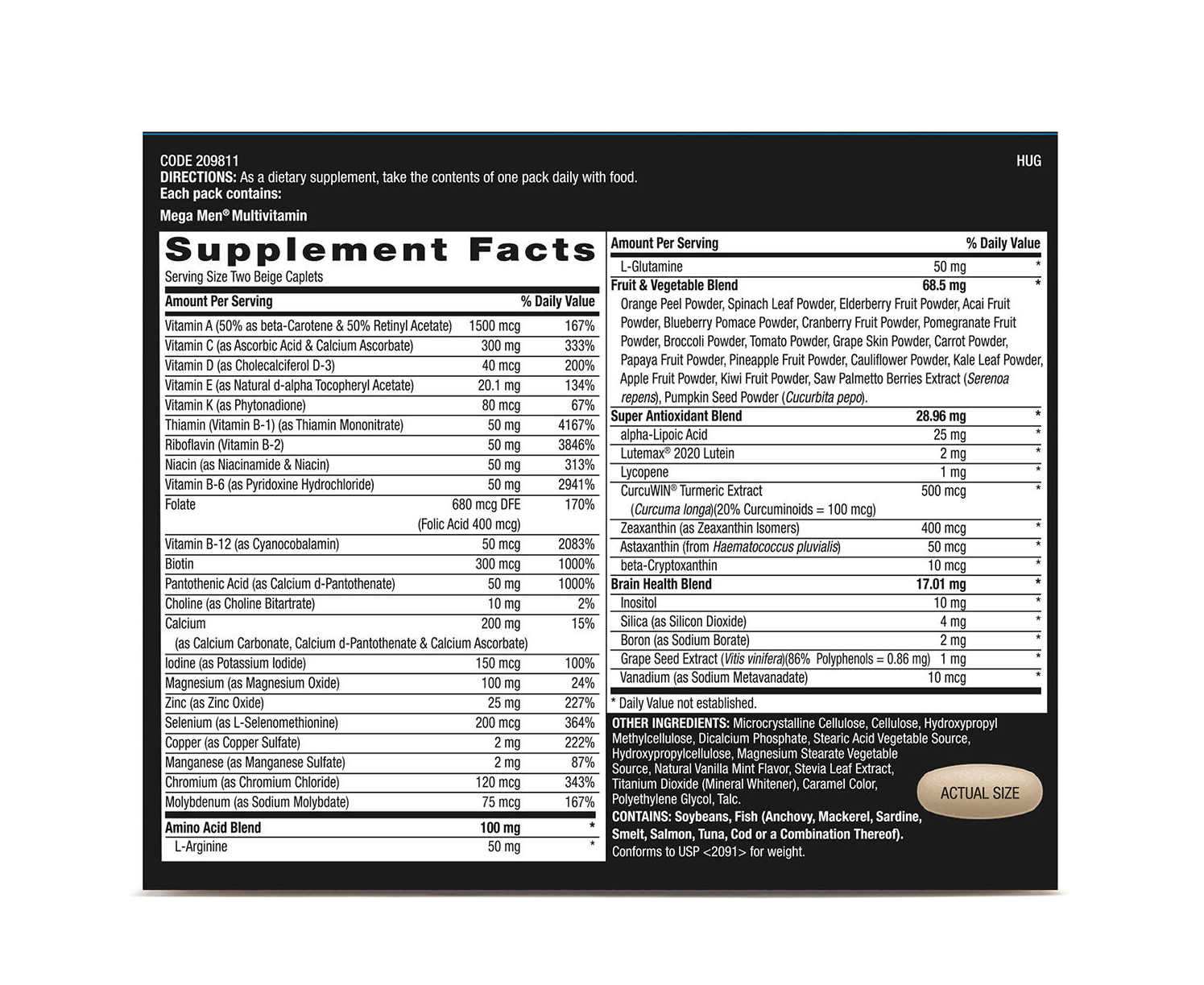 GNC MEGA MEN Joint Vitapak 30 dias Coyonturas Glutamina Arginina