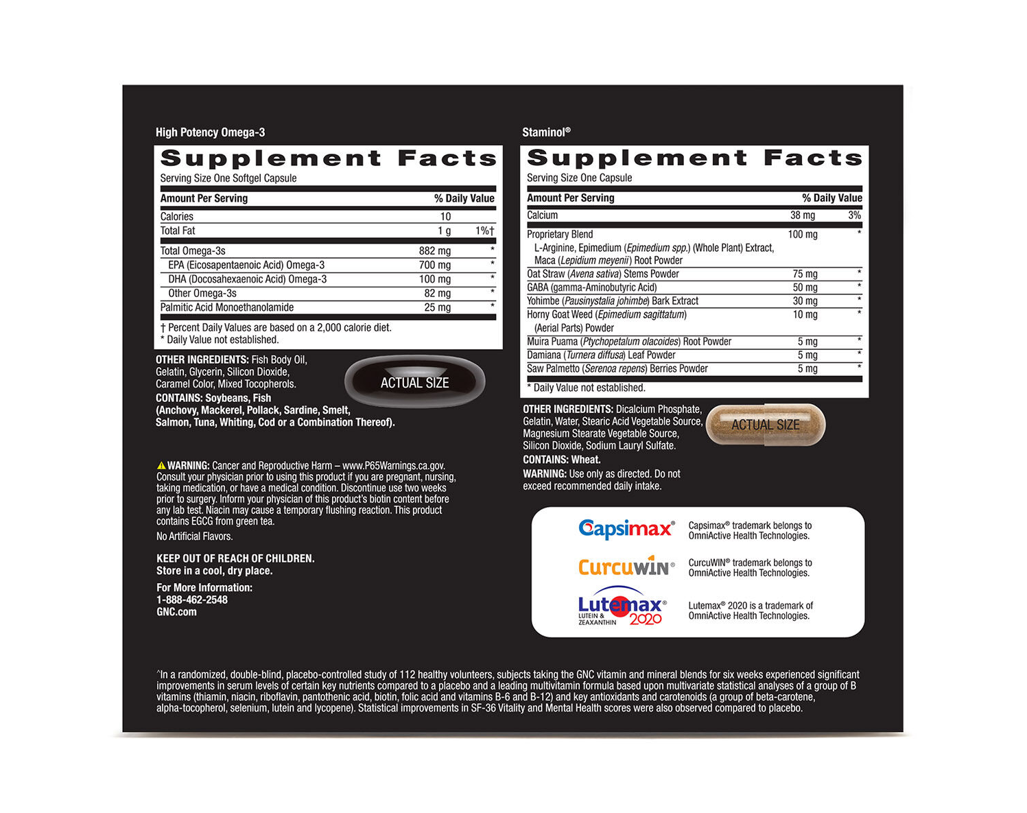 GNC MEGA MEN Energy and Metabolism Vitapak 30 dias Arginina