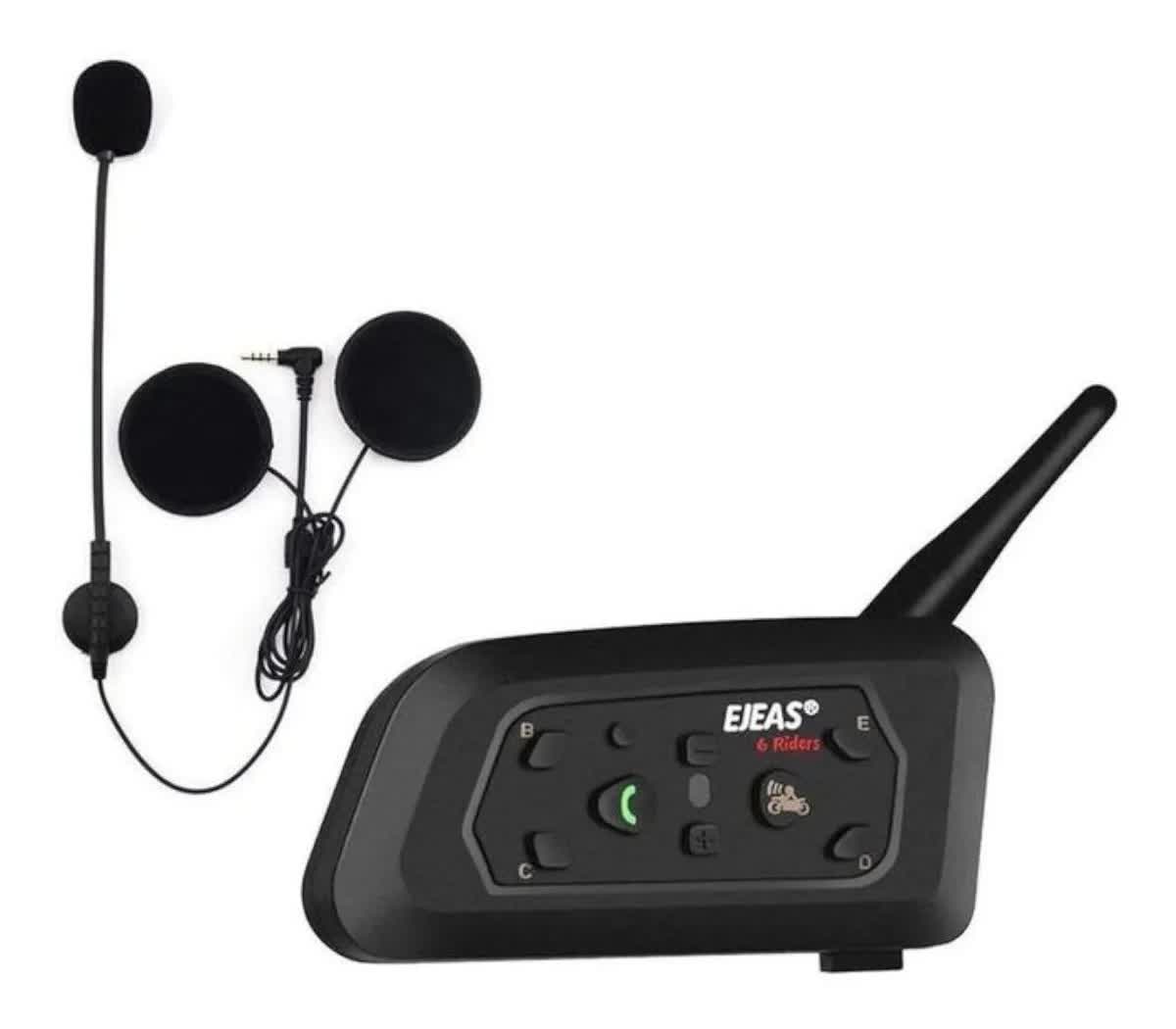 Intecomunicador Para Casco Moto Ejeas V6 Pro Bluetooth 1200m