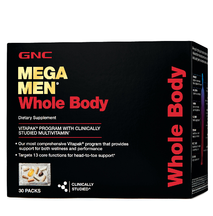 GNC MEGA MEN Whole Body Vitapak 30 dias Omega 3 Prostata