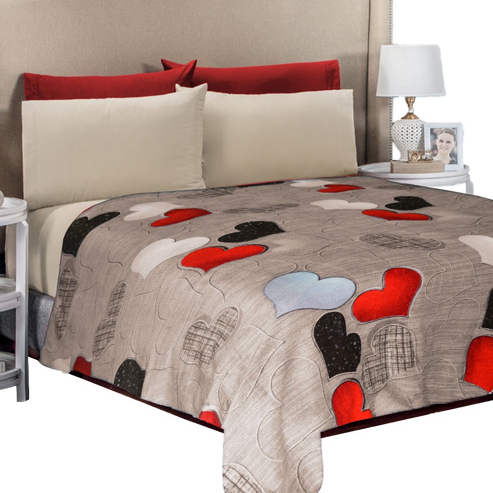 Frazada Matrimonial Ligera "Corazones"