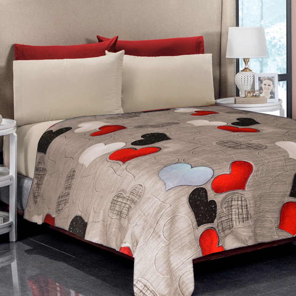 Frazada Matrimonial Ligera "Corazones"