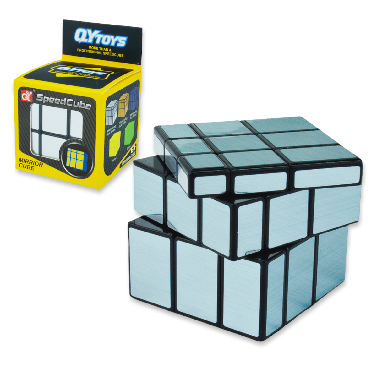 Qiyi Cubo Mirror 3x3 Rompecabezas Original Variación Cubo de Espejo Plateado