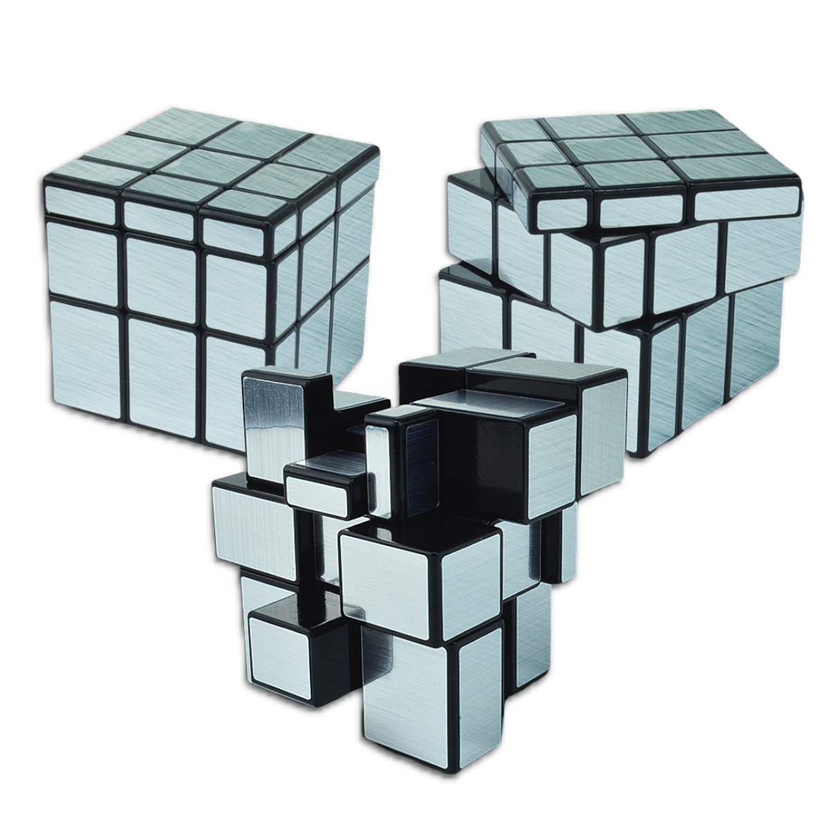 Qiyi Cubo Mirror 3x3 Rompecabezas Original Variación Cubo de Espejo Plateado