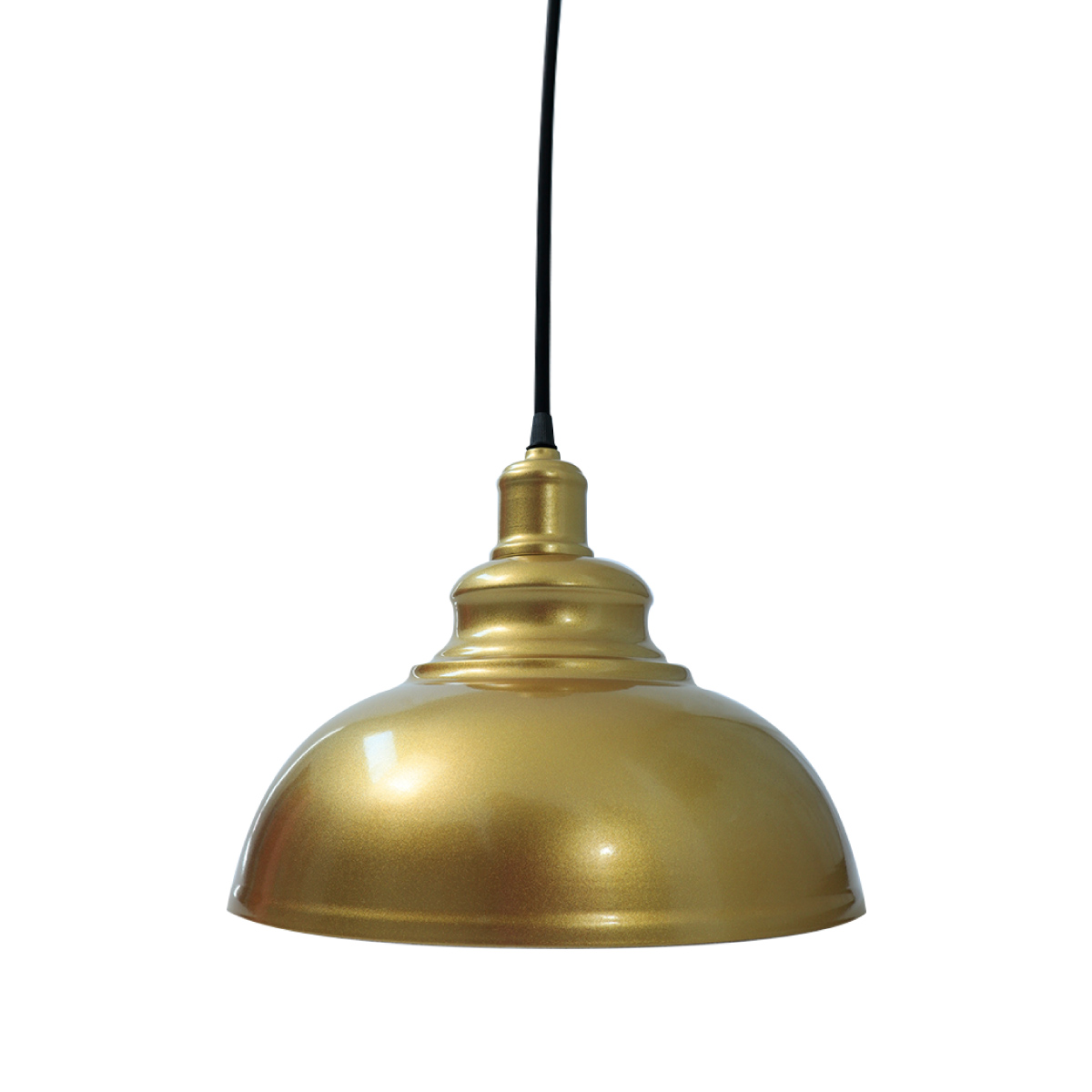 Lampara de techo colgante vintage de Campana dorada acabado latón 30 cm de diámetro