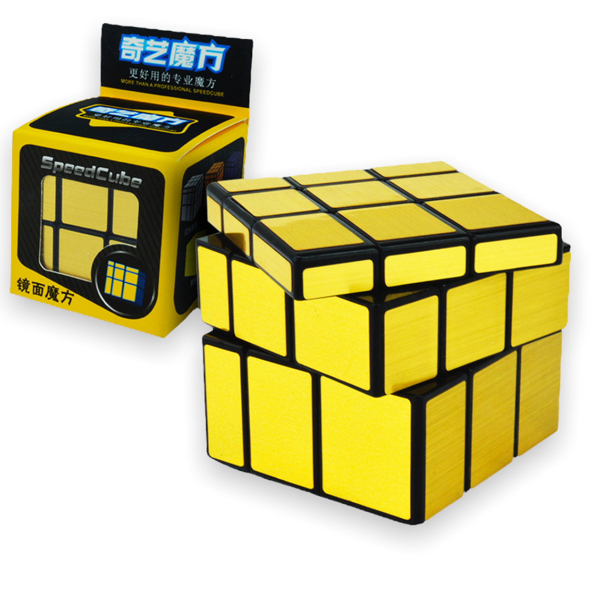 Qiyi Cubo Mirror 3x3 Rompecabezas Original Variación Cubo de Espejo (Dorado)