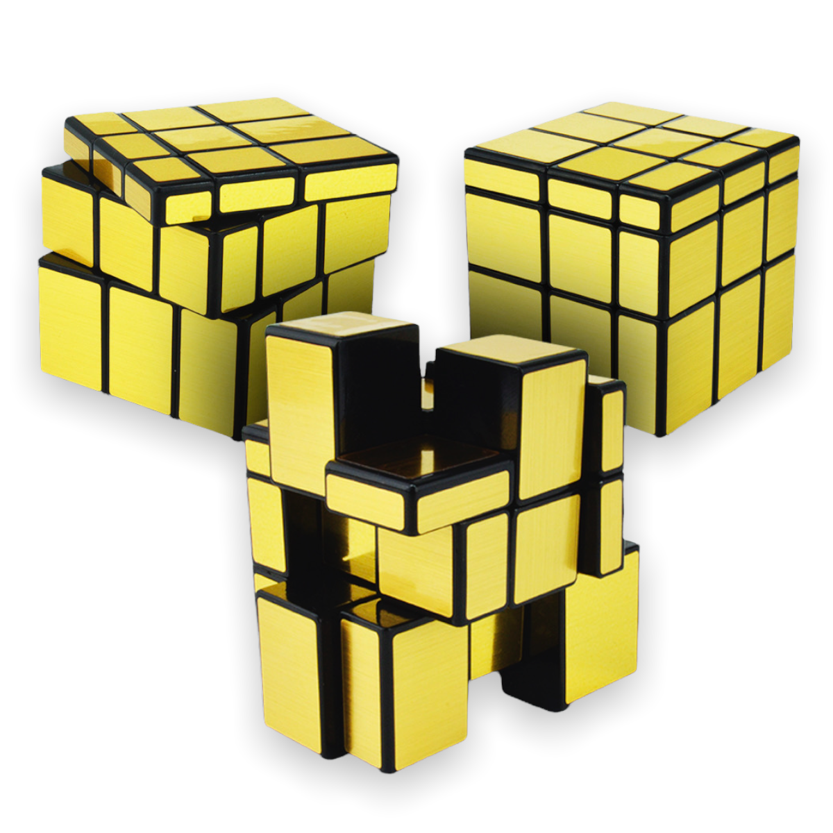 Qiyi Cubo Mirror 3x3 Rompecabezas Original Variación Cubo de Espejo (Dorado)