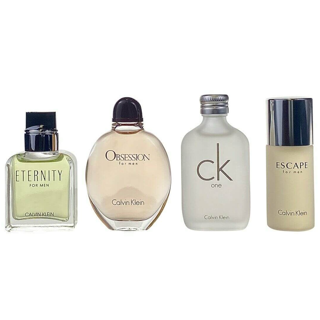 Mini Set 4 Piezas Calvin Klein para Hombre 15mL (Obsession, Eternity, CK One, Escape)
