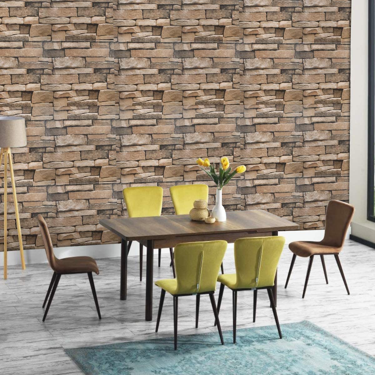 Papel Tapiz Autoadhesivo Para Paredes De Piedra Laja 10 Mts