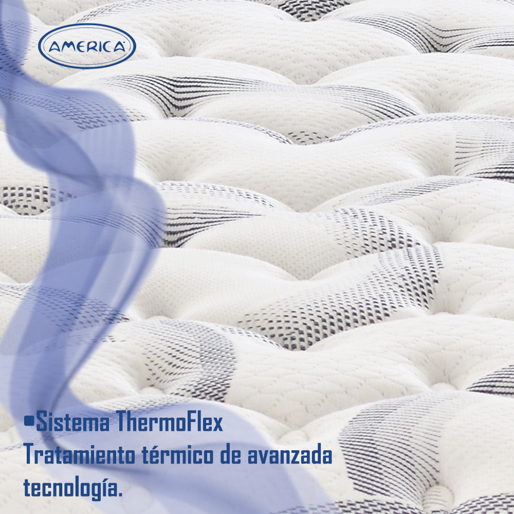Colchón King Size Cotton Prestige América Ortopédico Con Colchoneta y Acojinado Interno + 2 ALMOHADAS GRATIS