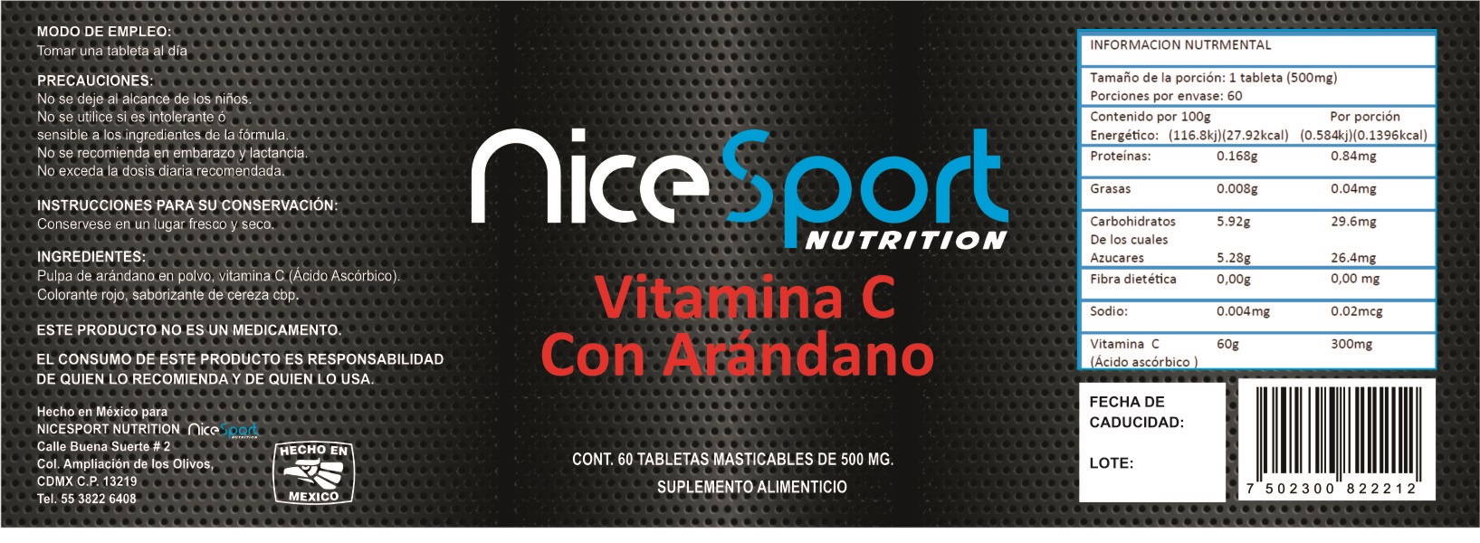Vitamina C con pulpa de arandano