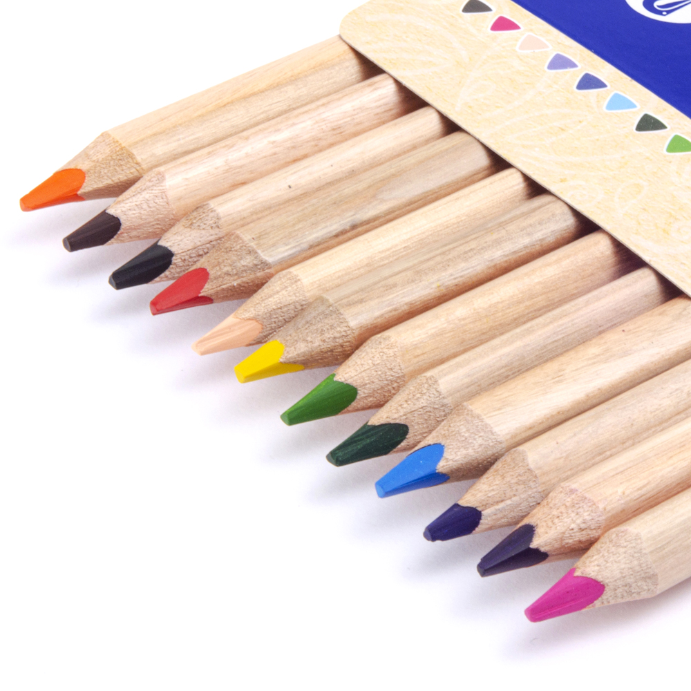 Lápices de colores jumbo cuerpo madera caja con 12 piezas