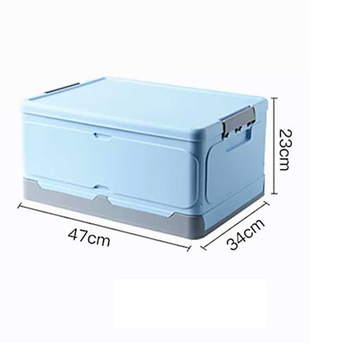 Par Caja Organizadora Plegable de Plástico Para Almacenaje Con Tapa Y Asas 47x34x23cm