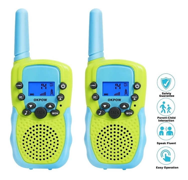 2  Radio Walkie Talkie Con Rango Para Niños Vede Azul