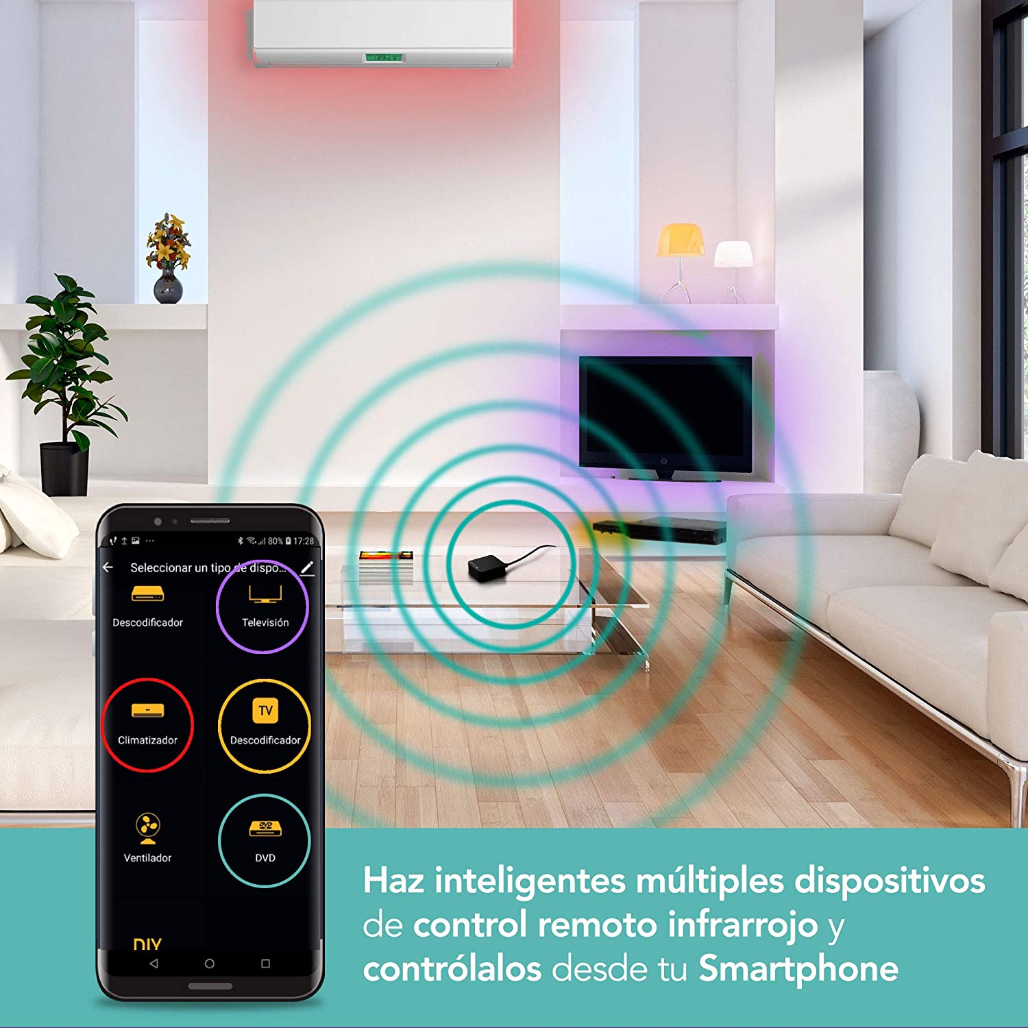 Control Inteligente Universal, Compatible con Alexa