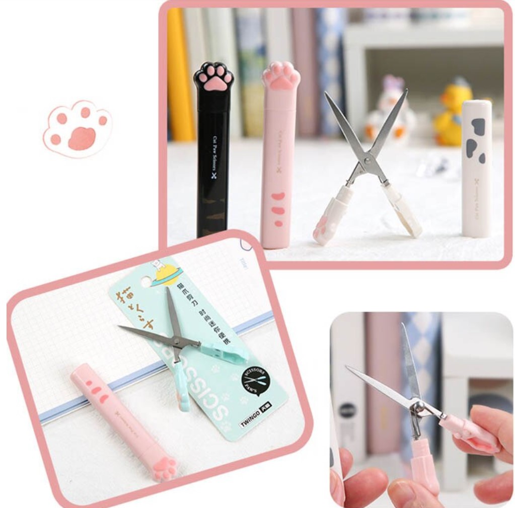 Tijera Huella De Gato Mini Kawaii Scrapbook Journal 1 Pieza