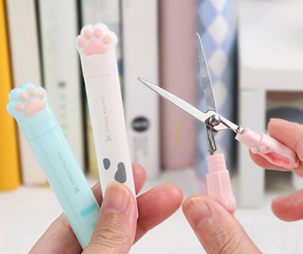 Tijera Huella De Gato Mini Kawaii Scrapbook Journal 1 Pieza