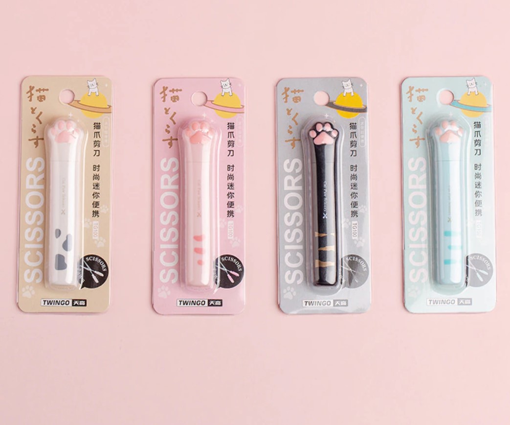 Tijera Huella De Gato Mini Kawaii Scrapbook Journal 1 Pieza