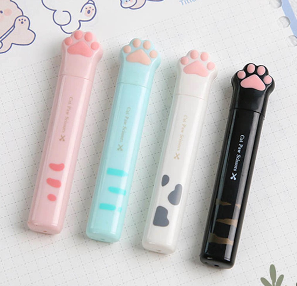 Tijera Huella De Gato Mini Kawaii Scrapbook Journal 1 Pieza