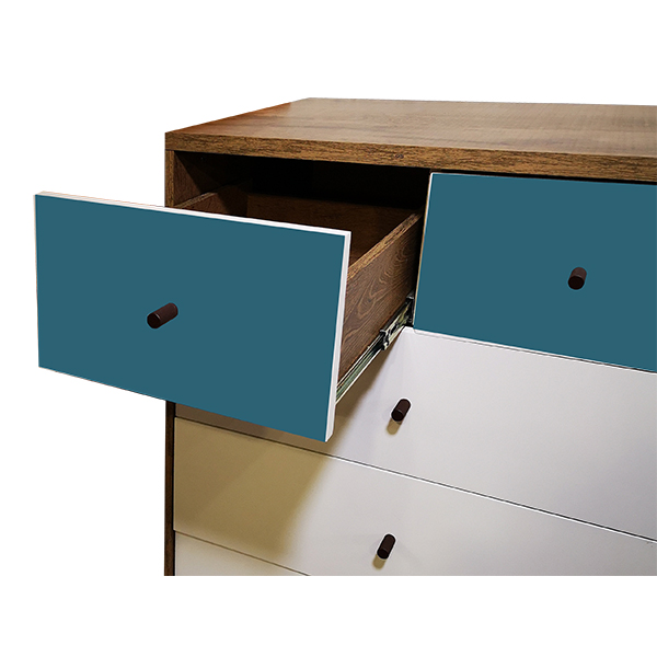 Cómoda reinicia 21 muebles vertical cajones superiores turquesa Joy.