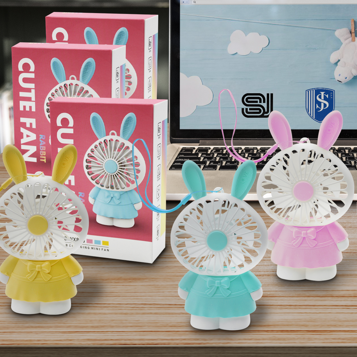 Mini Ventilador De Mano Portatil Usb Recargable Con Luz Cute